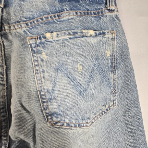 Mother High Waisted Hiker Hover Chew Jean Size 29 High Rise Patches Button Fly - Picture 14 of 16
